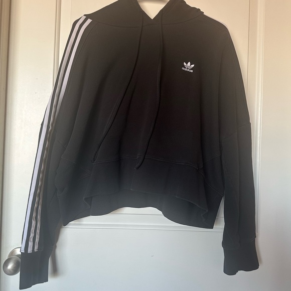Adidas Black Cropped Hoodie - Picture 1 of 1
